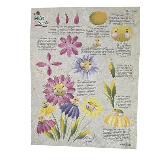 Dewberry Painting Patterns Flower Petal Borders Reusable Teaching Guides Lot 4 - Picture 3 of 9